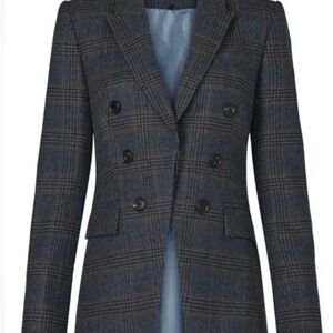 Veronica Beard Yareli navy plaid blazer